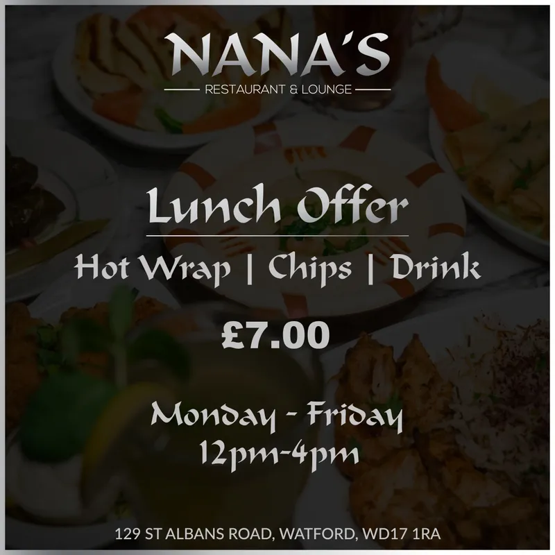 Poster for Nana's weekday lunch offer